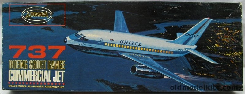 Aurora 1/72 Boeing 737 Commercial Jet United Air Lines, 359-250 plastic model kit